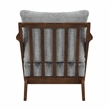 Pemberly Row Chenille Accent Chair in Gray and Pascal Brown finish