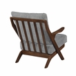 Pemberly Row Chenille Accent Chair in Gray and Pascal Brown finish