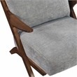 Pemberly Row Chenille Accent Chair in Gray and Pascal Brown finish