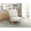 Pemberly Row Chenille Accent Chair in Beige and Natural finish