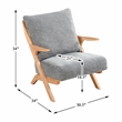 Pemberly Row Chenille Accent Chair in Gray and Natural finish