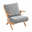 Pemberly Row Chenille Accent Chair in Gray and Natural finish