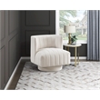 Pemberly Row Contemporary Textured Fabric Swivel Chair in Beige