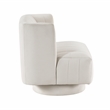 Pemberly Row Contemporary Textured Fabric Swivel Chair in Beige