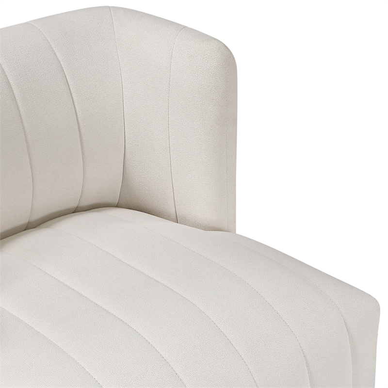 Pemberly Row Contemporary Textured Fabric Swivel Chair in Beige