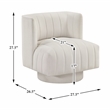 Pemberly Row Contemporary Textured Fabric Swivel Chair in Beige