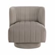 Pemberly Row Textured Fabric Upholstery Swivel Chair in Taupe