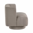 Pemberly Row Textured Fabric Upholstery Swivel Chair in Taupe