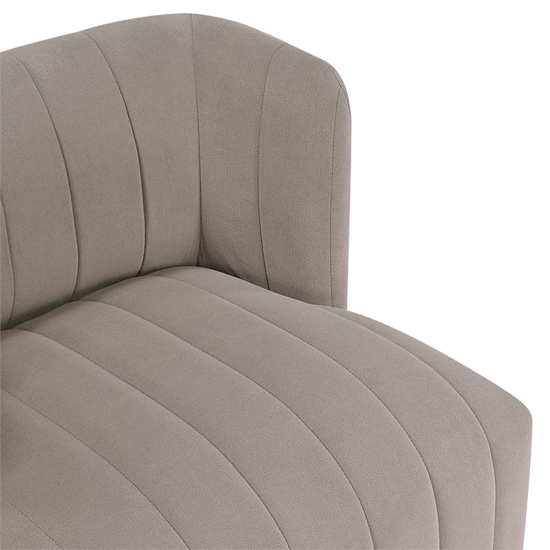 Pemberly Row Textured Fabric Upholstery Swivel Chair in Taupe