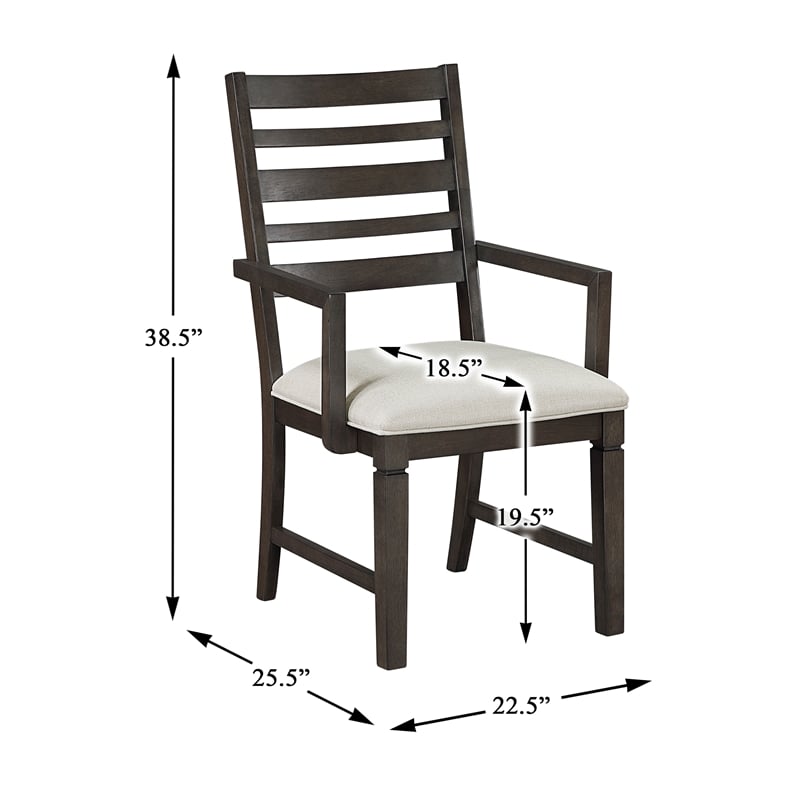 Pemberly Row Contemporary Textured Dining Arm Chair - Set of 2 in Beige