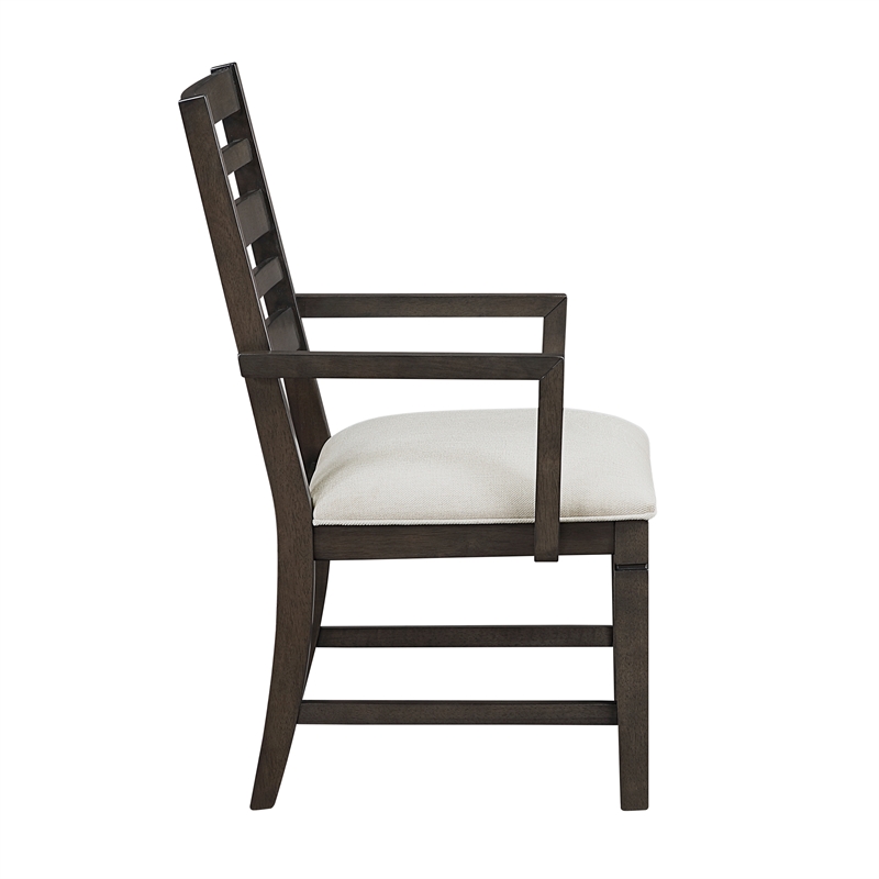 Pemberly Row Contemporary Textured Dining Arm Chair - Set of 2 in Beige