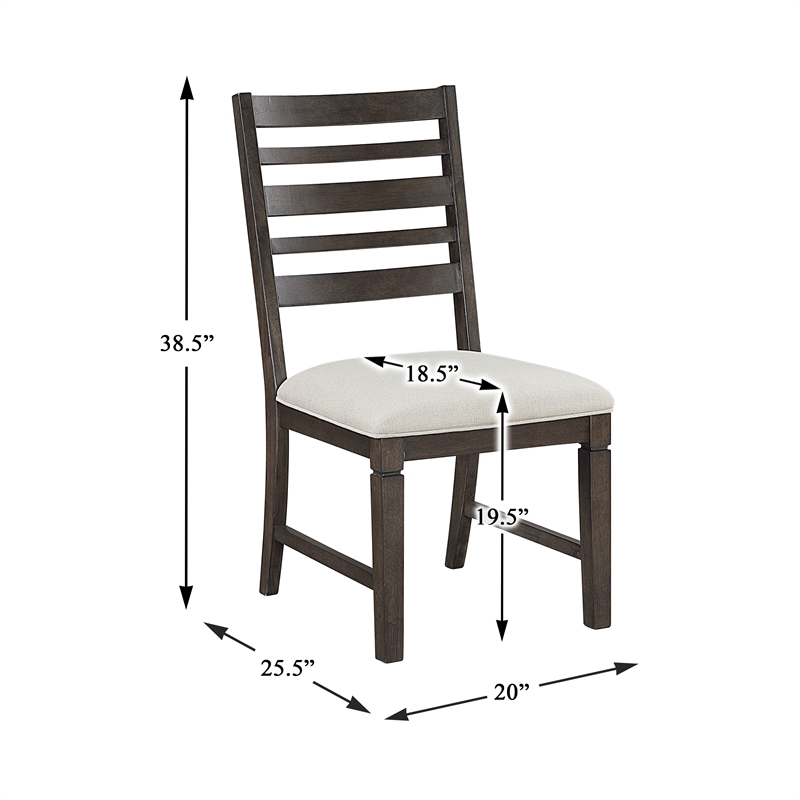 Pemberly Row Contemporary Textured Dining Side Chair - Set of 2 in Beige
