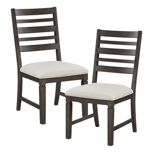 Pemberly Row Contemporary Textured Dining Side Chair - Set of 2 in Beige