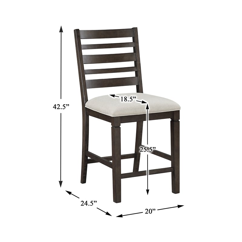 Pemberly Row Textured Counter Height Chair - Set of 2 in Beige