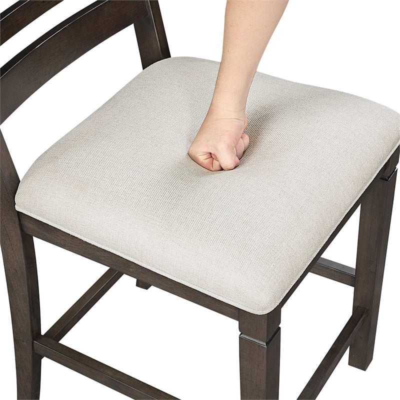 Pemberly Row Textured Counter Height Chair - Set of 2 in Beige
