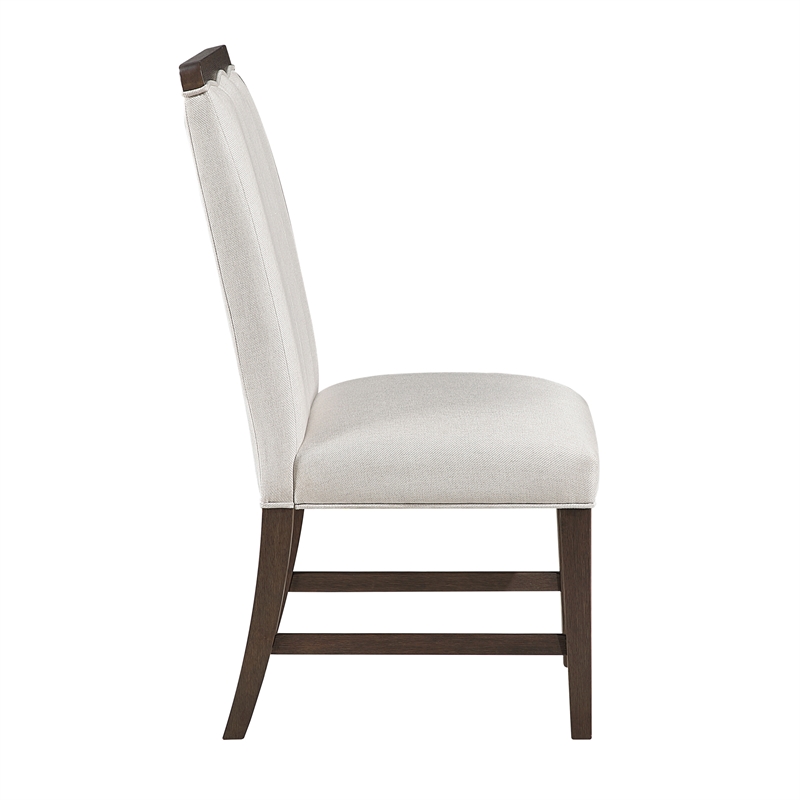 Pemberly Row Contemporary Textured Dining Side Chair - Set of 2 in Beige