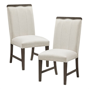 Pemberly Row Contemporary Textured Dining Side Chair - Set of 2 in Beige
