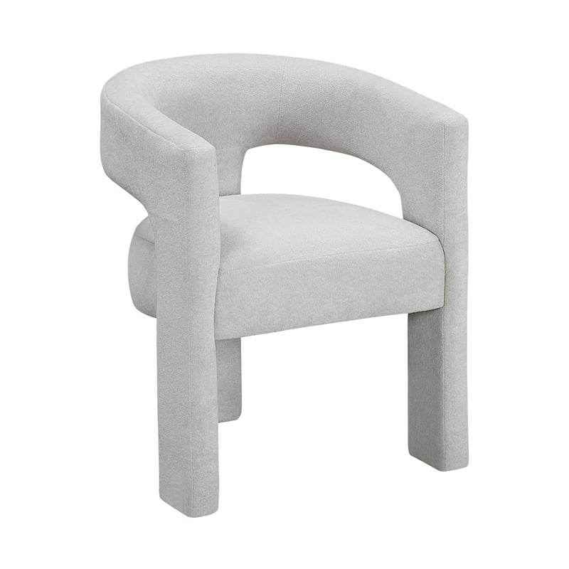 Pemberly Row Contemporary Boucle Dining Chairs - Set of 2 in Light Gray