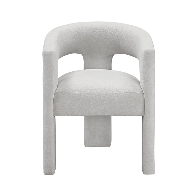 Pemberly Row Contemporary Boucle Dining Chairs - Set of 2 in Light Gray