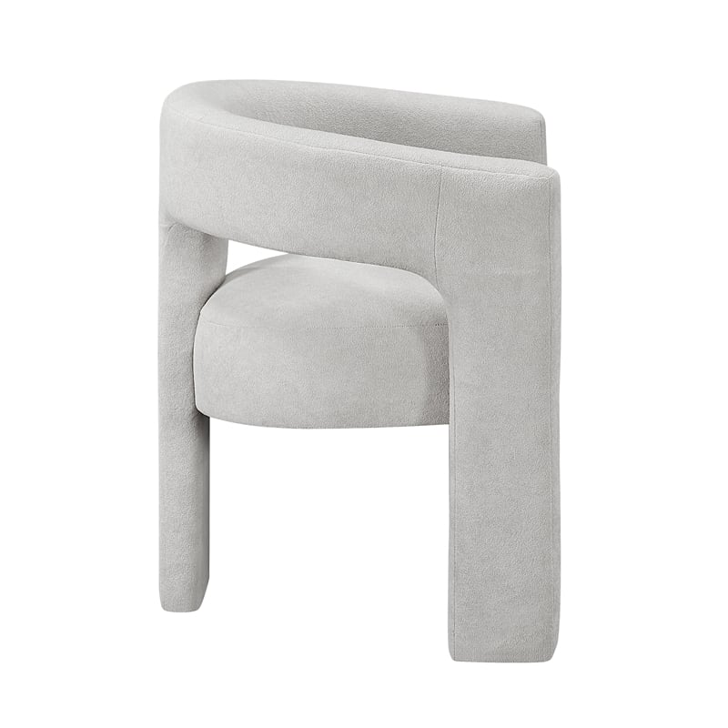 Pemberly Row Contemporary Boucle Dining Chairs - Set of 2 in Light Gray