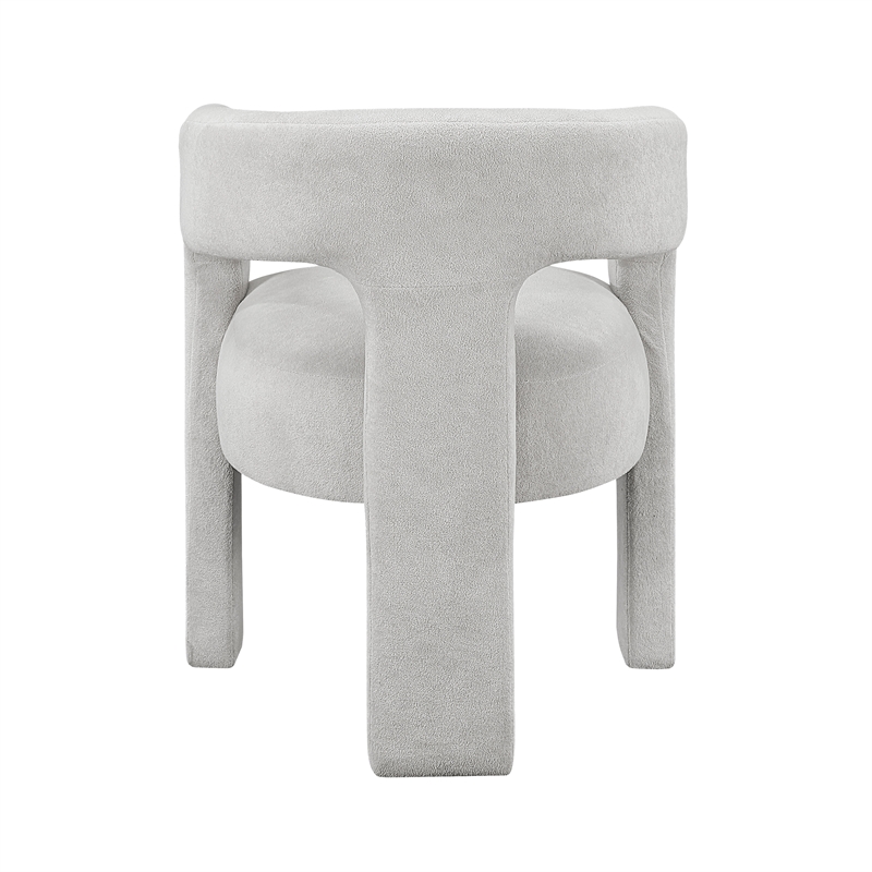 Pemberly Row Contemporary Boucle Dining Chairs - Set of 2 in Light Gray