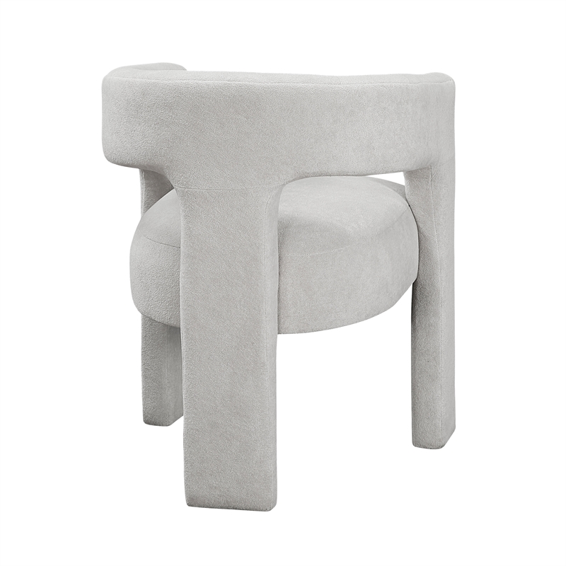 Pemberly Row Contemporary Boucle Dining Chairs - Set of 2 in Light Gray