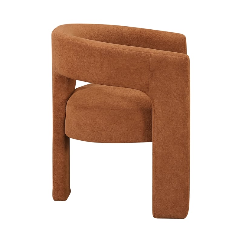 Pemberly Row Boucle Fabric Dining Chairs - Set of 2 in Orange