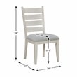 Pemberly Row Traditional Textured Dining Side Chair - Set of 2 in Gray