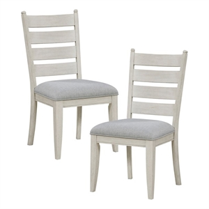 Pemberly Row Traditional Textured Dining Side Chair - Set of 2 in Gray