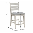 Pemberly Row Textured Counter Height Chair - Set of 2 in Gray
