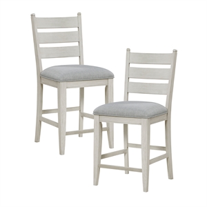 Pemberly Row Textured Counter Height Chair - Set of 2 in Gray