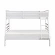 Pemberly Row Contemporary Pine Wood Twin/Full Bunk Bed in White