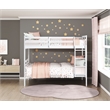 Pemberly Row Contemporary Pine Wood Twin/Twin Bunk Bed in White