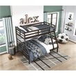 Pemberly Row Contemporary Pine Wood Twin/Full Bunk Bed in Dark Brown