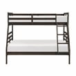 Pemberly Row Contemporary Pine Wood Twin/Full Bunk Bed in Dark Brown