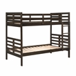 Pemberly Row Pine Wood Twin/Twin Bunk Bed in Dark Brown Finish