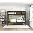 Pemberly Row Pine Wood Twin/Twin Bunk Bed in Dark Brown Finish
