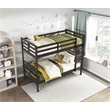 Pemberly Row Pine Wood Twin/Twin Bunk Bed in Dark Brown Finish