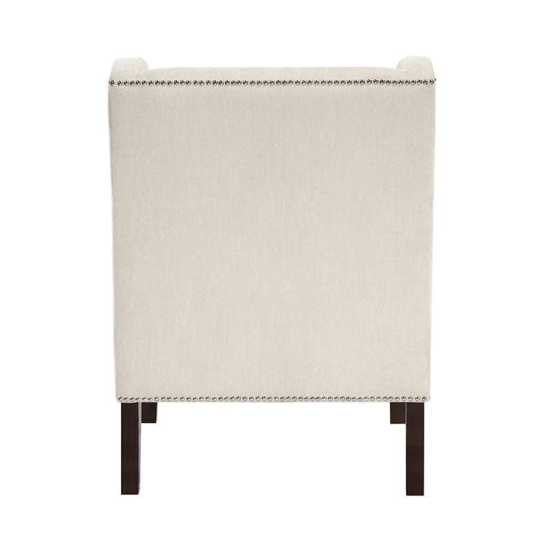 Pemberly Row Contemporary Textured Accent Chair in Beige Finish