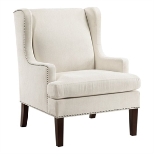 Pemberly Row Contemporary Textured Accent Chair in Beige Finish