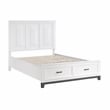 Pemberly Row Solid Wood QN Pltfm Bed in White & Metallic Gray Finish