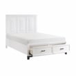 Pemberly Row Solid Wood QN Pltfm Bed in White & Metallic Gray Finish