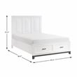Pemberly Row Solid Wood QN Pltfm Bed in White & Metallic Gray Finish