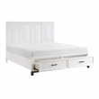 Pemberly Row Solid Wood EK Pltfm Bed in White and Metallic Gray Finish