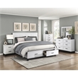 Pemberly Row Solid Wood CK Pltfm Bed in White and Metallic Gray Finish