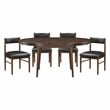 Pemberly Row Leather 5-Piece Dining Set (1 Table + 4 Side Chairs) in Black