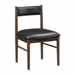 Pemberly Row Leather 5-Piece Dining Set (1 Table + 4 Side Chairs) in Black