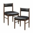 Pemberly Row Leather 5-Piece Dining Set (1 Table + 4 Side Chairs) in Black
