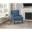 Pemberly Row Contemporary Textured Accent Chair in Blue Finish