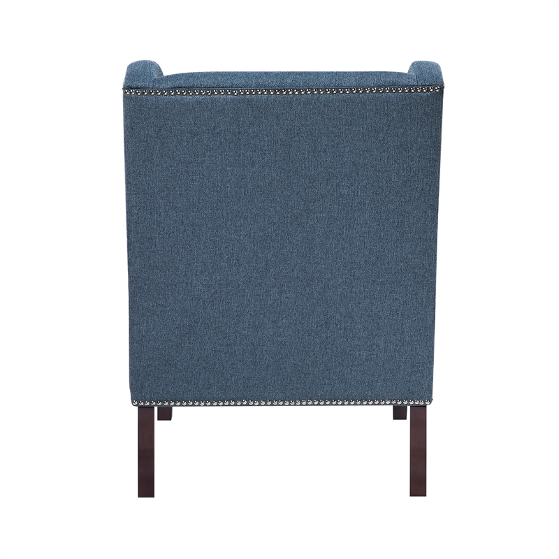 Pemberly Row Contemporary Textured Accent Chair in Blue Finish